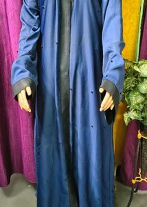 Elegant Navy Blue Abaya Burqa with Black Trim Desi