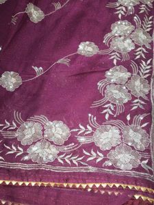 Elegant Purple Embroidered saree