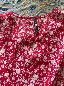 Red Floral Print Dress