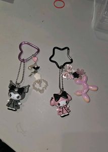 Goth Kuromi×Melody keychain