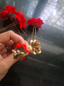 Red Rose Floral Jewellery Set