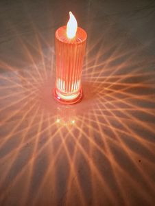 Diamond Design Pinkish Colour LED Candle
