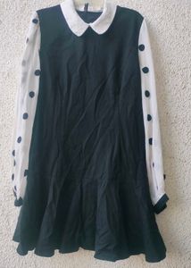 Chic Black & White Polka Dot Dress