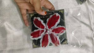 Red &amp; White Flower keychain