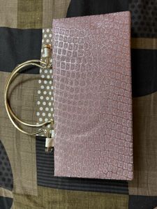 Sparkly Rose Gold Clutch Bag