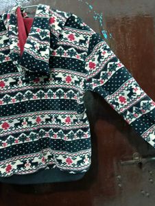 Festive Reindeer Print Hoodie