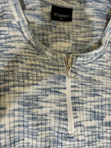 Blue Marled Quarter-Zip Sweatshirt