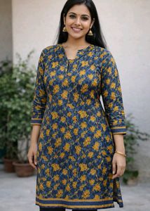 Stitched Floral Print Kurta