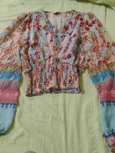 Boho Floral Smocked Blouse