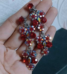 Sparkling Red Diamond 💎 Earrings