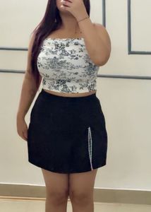 Floral Tube Top &amp; Black Skirt Set size S