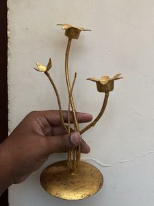 Gold Floral Candlestick Holder