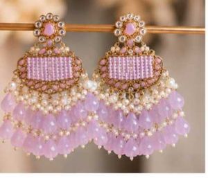 Beautiful Lavender Beaded Drop Earrings