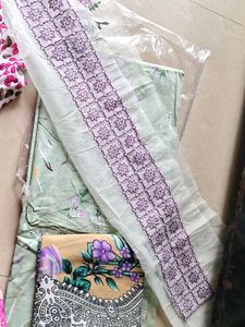 Patchwork unstitched cotton dress Material