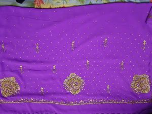 Elegant Purple Embellished Saree