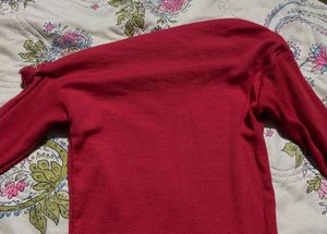 Chic Red Long Sleeve Top