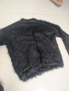 Black Geometric Knit Sweater