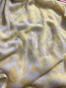 Vintage Yellow Floral Sheer saree