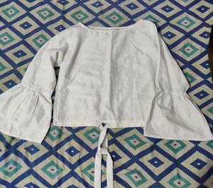 White Bell Sleeve Top