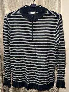 Adidas Striped Quarter Zip Sweater