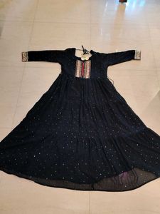 Elegant black Embellished dress with dupatta