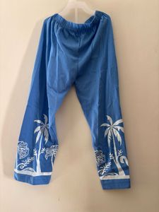 Cute Blue Palm Tree Pajama Set