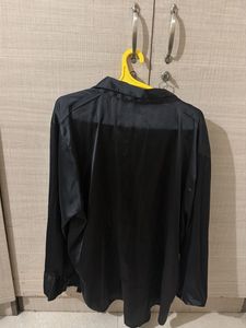Elegant Black Satin Shirt