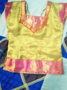 Children Lehenga Jacket Green and Gold