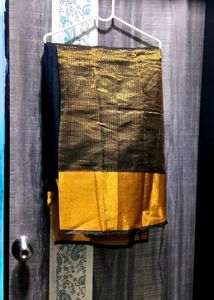 Elegant Black & Gold Saree