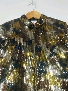 Blue Giraffe Multicolour Sequence Jacket (Girls)