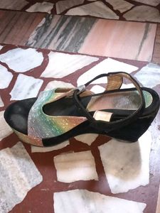 Sparkly Rainbow Wedge Sandals