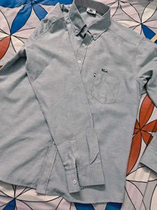primium Lacoste Button-Down casual grey Shirt