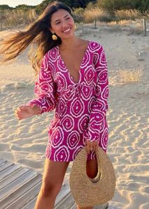 Vibrant Geometric Print Mini Dress(Brand new)