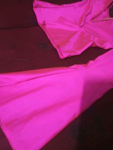 Hot Pink One Shoulder Bell Sleeve Top