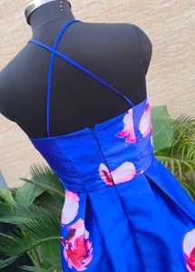 floral halter neck gown