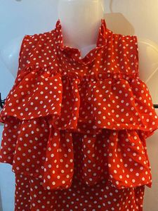 Red Polka Dot Ruffle Top