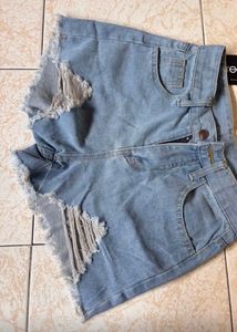 Distressed Denim Shorts
