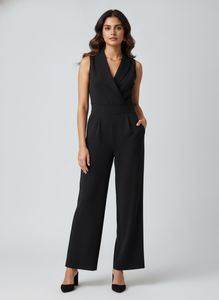 Chic Black Sleeveless Wide-Leg Jumpsuit