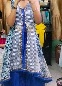 Blue Top And Sharara Pant