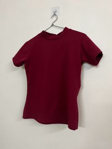 Maroon Mock Neck Top