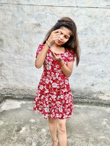 Chic Red Floral Mini Dress