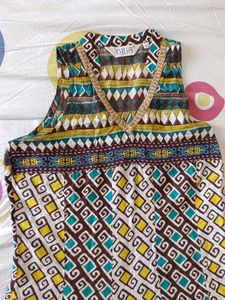boho print sleeveless kurta