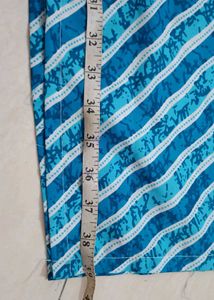Blue Striped Sleeveless Kurta