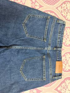 Blue Denim Wide Leg Jeans