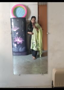 Black Suit Set With Green Floral Dupatta