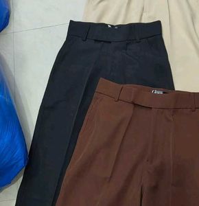 Zara Black Wide-Leg Trousers