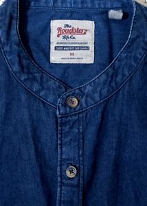 Roadster Mandarin Collar Denim Shirt | Size M