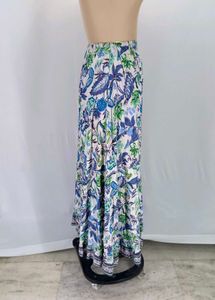 Bohemian Floral Print Tiered Maxi Skirt
