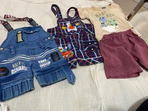 2 Set Baby Dungrees And One Shorts Tshirt Pair