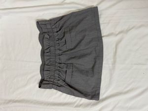 Chic Grey Bow Detail Skirt